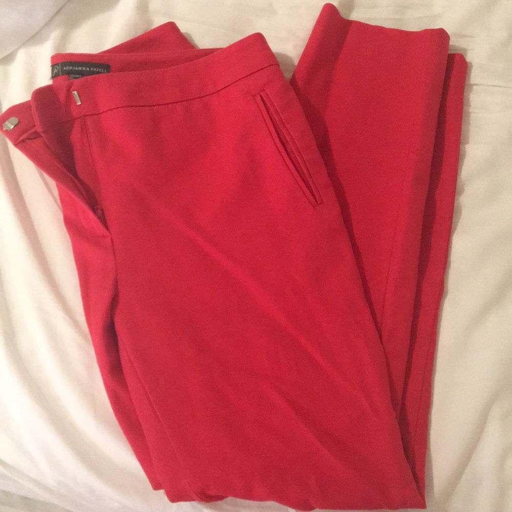 Adrianna Papell Cropped Red Dress Pants